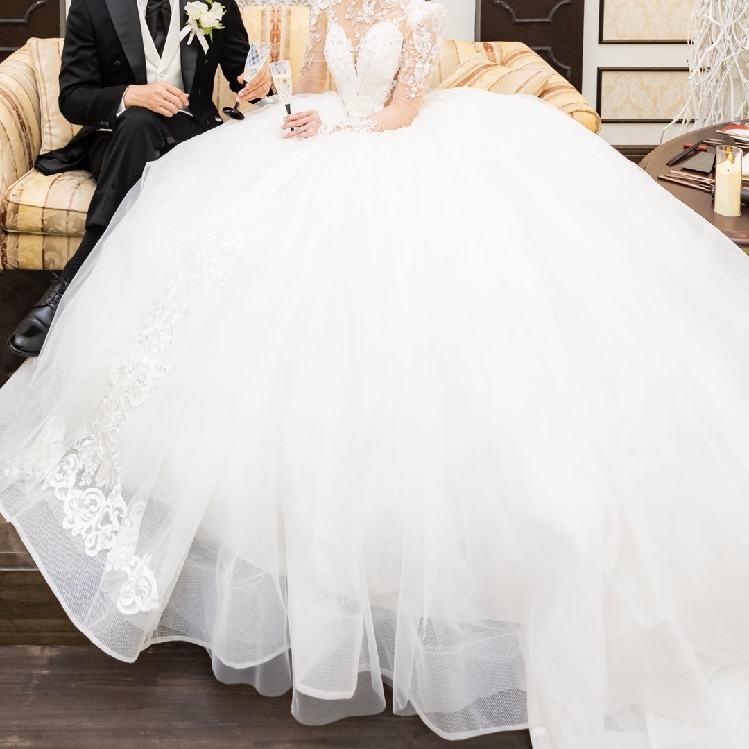 韓国風プリンセスビジュードレス レディースのフォーマル/ドレス(ウェディングドレス)の商品写真