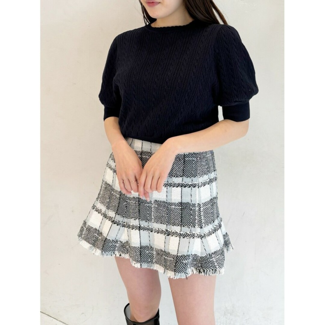 SNIDEL(スナイデル)のsnidel今季最新作 ツイードミニフレアースカート レディースのスカート(ミニスカート)の商品写真