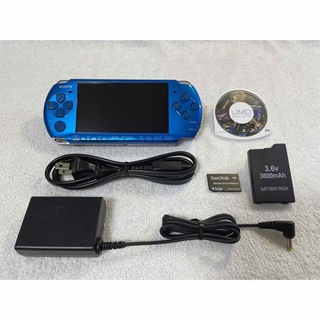 プレイステーションポータブル(PlayStation Portable)の☆良品☆　PSP-3000 バイブラントブルー(携帯用ゲーム機本体)