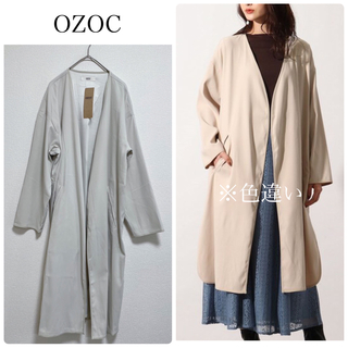 【新品タグ付】OZOCガウンコート　ナチュラル　Mサイズ　羽織り　ライトアウター
