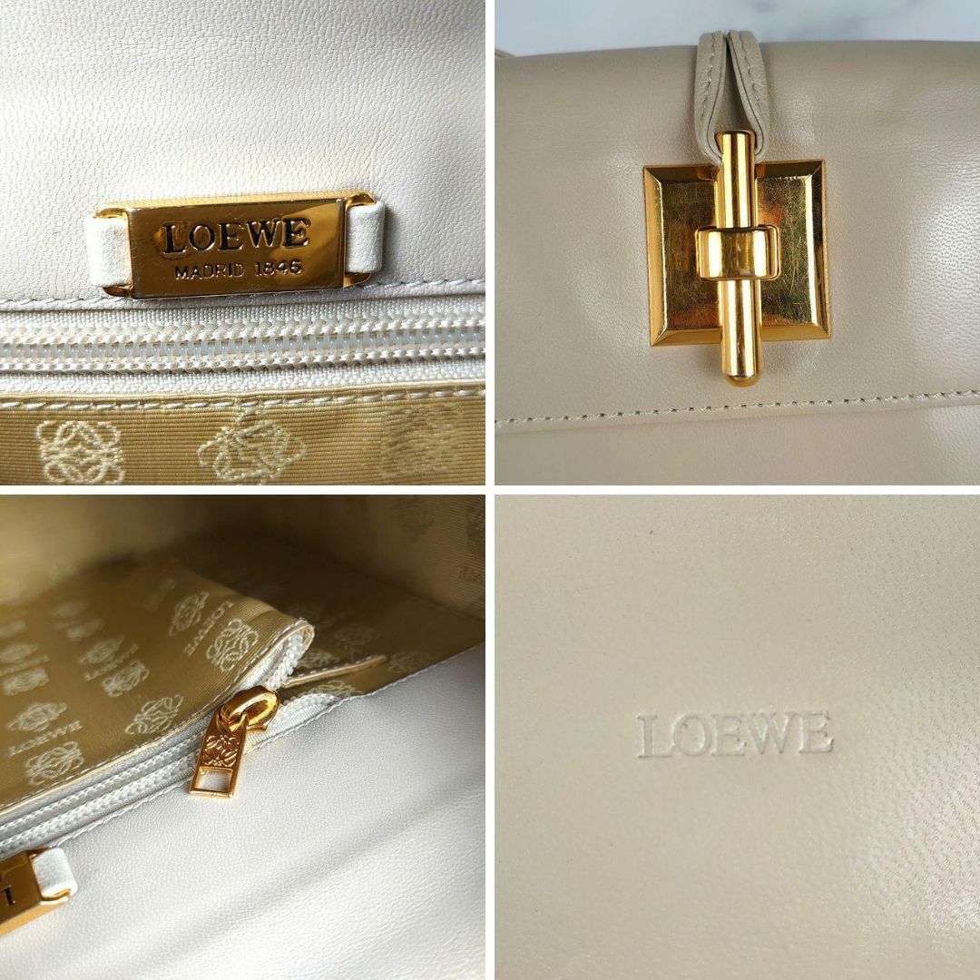 LOEWE(ロエベ)のLOEWE ロエベ ハンドバッグ ショルダーバッグ アイボリー レザー レディースのバッグ(ショルダーバッグ)の商品写真