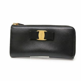 サルヴァトーレフェラガモ(Salvatore Ferragamo)のフェラガモ JP-22 0124 ヴァラ リボン 長財布 ラウンドジップ レザー(財布)