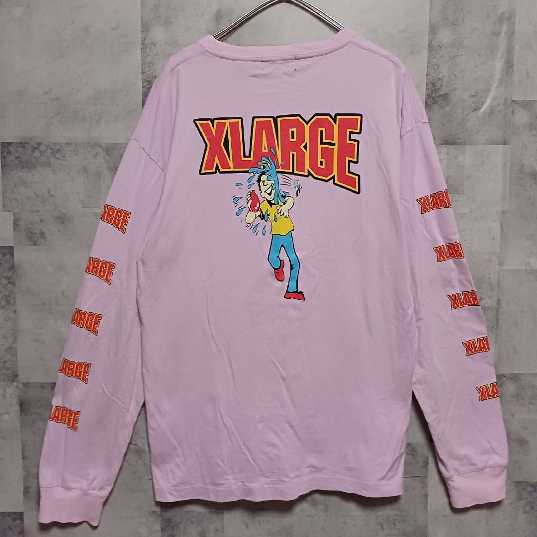 XLARGE(エクストララージ)のXLARGE エクストララージ メンズロンT ライトピンク L ストリート メンズのトップス(Tシャツ/カットソー(七分/長袖))の商品写真