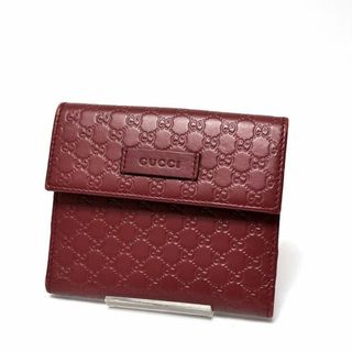 Gucci - グッチ 折り財布 Wフラップ マイクロシマ コンパクトウォレット 494916