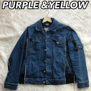 Purple&Yellow - Purple&Yellow　ブルゾン　切替　MA-1　デニムジャケット風　M