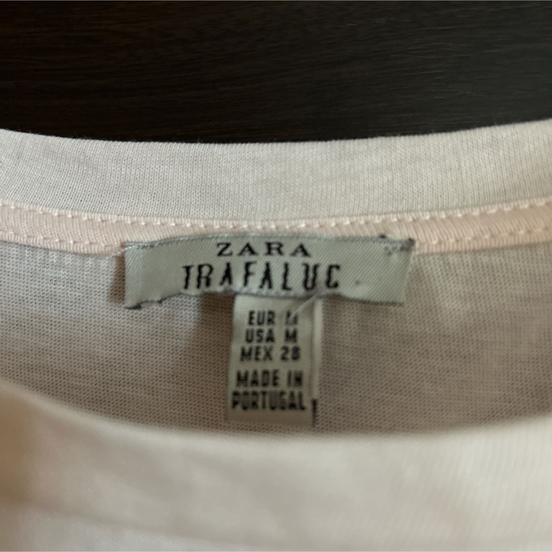 ZARA(ザラ)の最終価格！ZARA  メッセージ　Tシャツ　薄いピンク！ レディースのトップス(Tシャツ(半袖/袖なし))の商品写真