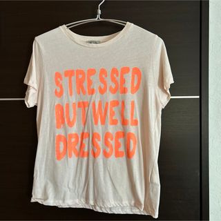 ZARA  メッセージ　Tシャツ　薄いピンク！