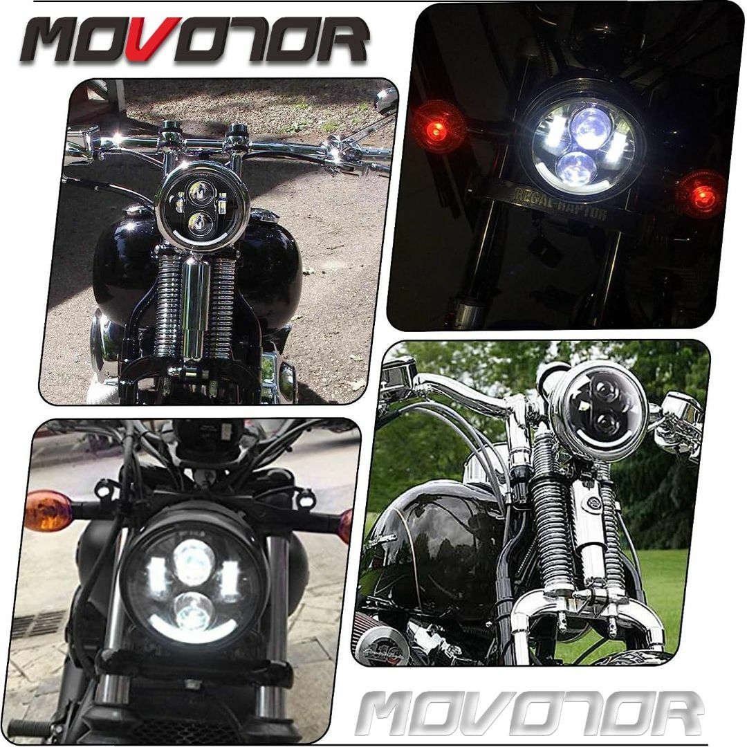 【色:ハーレーヘッドライト】MOVOTOR 5.75インチ ハーレー ledヘッ その他のその他(その他)の商品写真