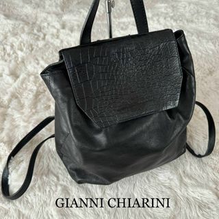 美品 GIANNICHIARINI ジャンニキャリーニ レザー リュック 黒