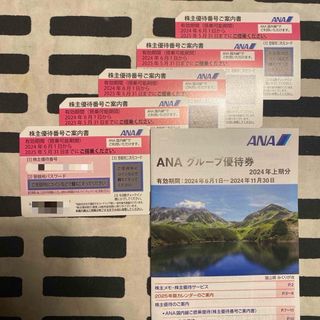 エーエヌエー(ゼンニッポンクウユ)(ANA(全日本空輸))の【最新】ANA株主優待券 5枚　24年6月〜25年5月まで有効(航空券)