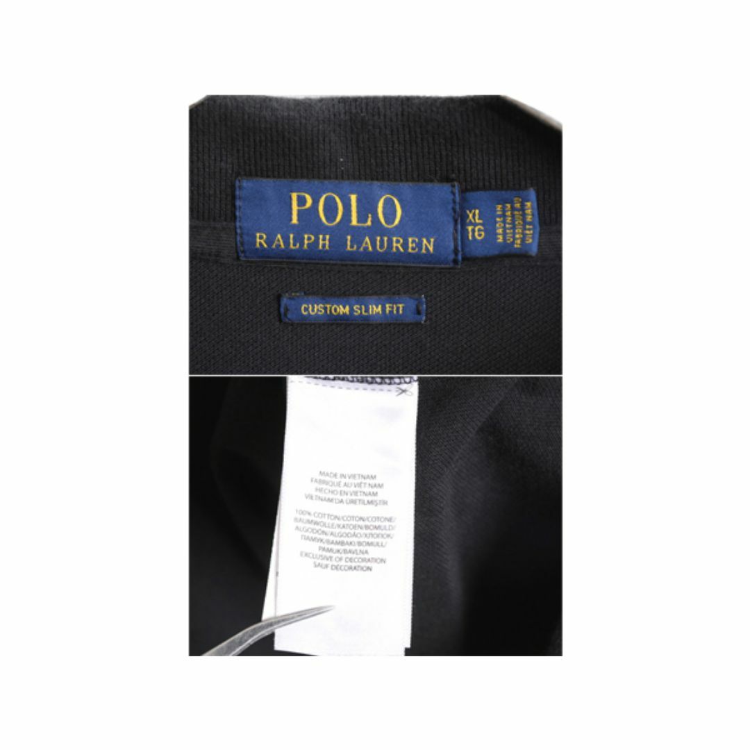 Ralph Lauren(ラルフローレン)のビックポニー ポロ ラルフローレン 鹿の子 半袖 ポロシャツ メンズ XL 古着 半袖シャツ ナンバリング ワンポイント ブラック 大きいサイズ メンズのトップス(ポロシャツ)の商品写真