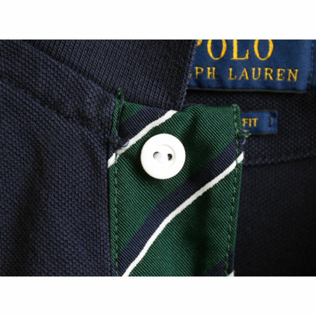 Ralph Lauren(ラルフローレン)のポロ ラルフローレン 鹿の子 半袖 ポロシャツ メンズ XL 古着 ラガーシャツ タイプ ラグビー ワンポイント ワッペン ネイビー 大きいサイズ メンズのトップス(ポロシャツ)の商品写真