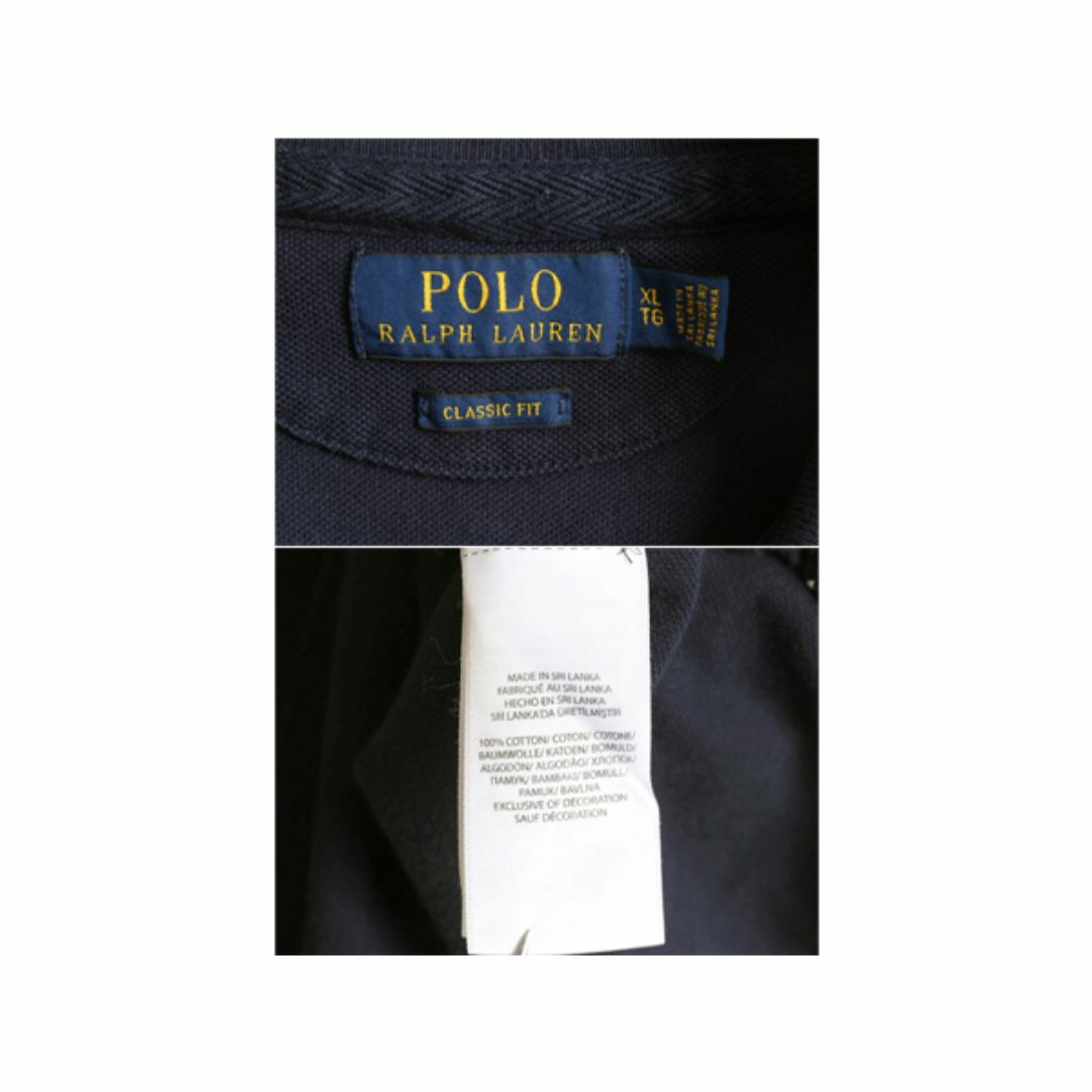 Ralph Lauren(ラルフローレン)のポロ ラルフローレン 鹿の子 半袖 ポロシャツ メンズ XL 古着 ラガーシャツ タイプ ラグビー ワンポイント ワッペン ネイビー 大きいサイズ メンズのトップス(ポロシャツ)の商品写真