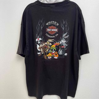 Harley Davidson - ハーレーダビッドソン　Tシャツ ルーニーテューンズ　タズマニアンデビル　黒　古着