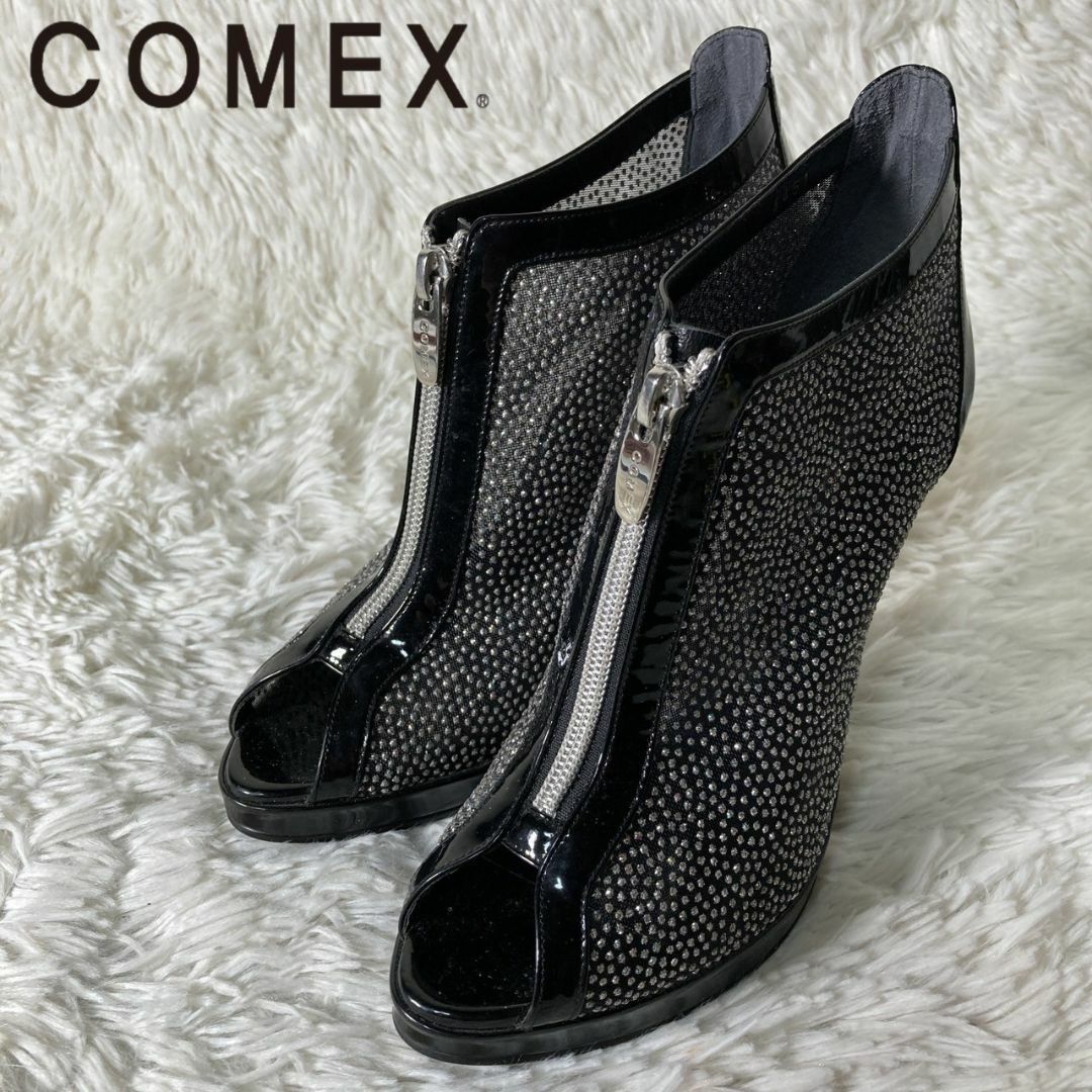 COMEX(コメックス)の美品 COMEX コメックス ラインストーン メッシュ パンプス 24～24.5 レディースの靴/シューズ(ハイヒール/パンプス)の商品写真