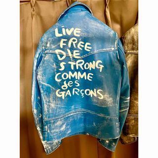 コムデギャルソン(COMME des GARCONS)のコムデギャルソン　ルイスレザー　青山限定　38(ライダースジャケット)