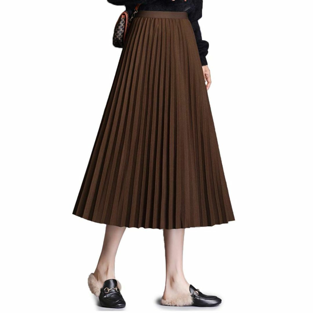 【色: ブラウン】[ASCOBO] スカート レディース ロングスカート フレア レディースのファッション小物(その他)の商品写真