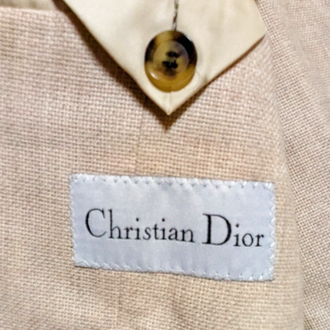 Christian Dior(クリスチャンディオール)の美品 ヴィンテージ クリスチャンディオール テーラードジャケット ライトベージュ メンズのジャケット/アウター(テーラードジャケット)の商品写真