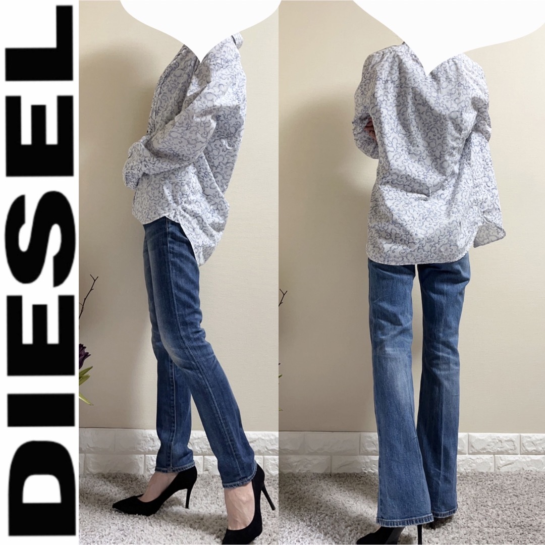 DIESEL(ディーゼル)のディーゼル　DIESEL  総柄　シャツ　白　紺　総柄　メンズS ユニセックス メンズのトップス(シャツ)の商品写真