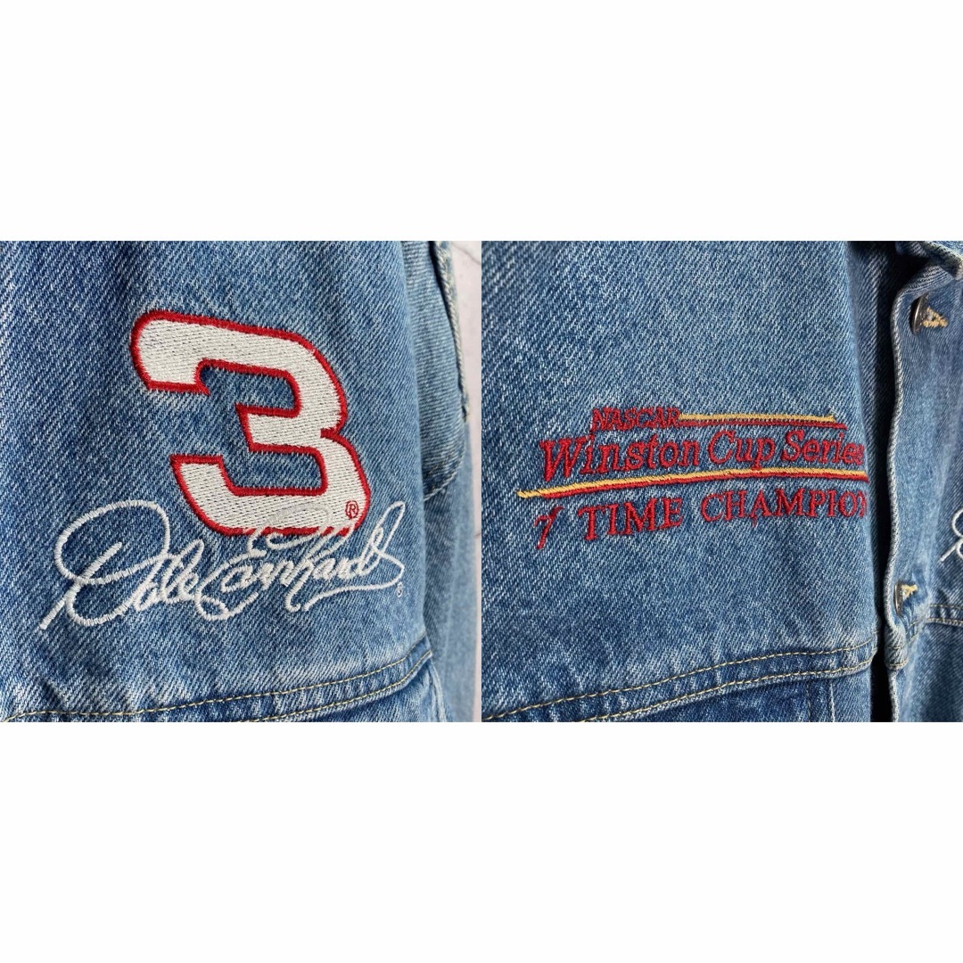【希少】90s NASCAR レーシング デニムジャケット ライトブルー XXL メンズのジャケット/アウター(Gジャン/デニムジャケット)の商品写真
