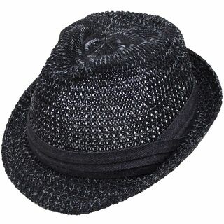 [エクサス] 中折れハット 大きいサイズ帽子 頭周り約65cm アゼ編みサーモデ(その他)