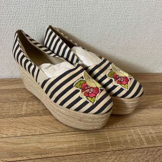 定価¥12800●新品●dazzlin  エスパドリーユ 厚底　ストライプ L