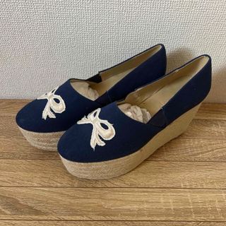 ダズリン(dazzlin)の定価¥12800●新品●dazzlin エスパドリーユ 厚底　ネイビー L(サンダル)