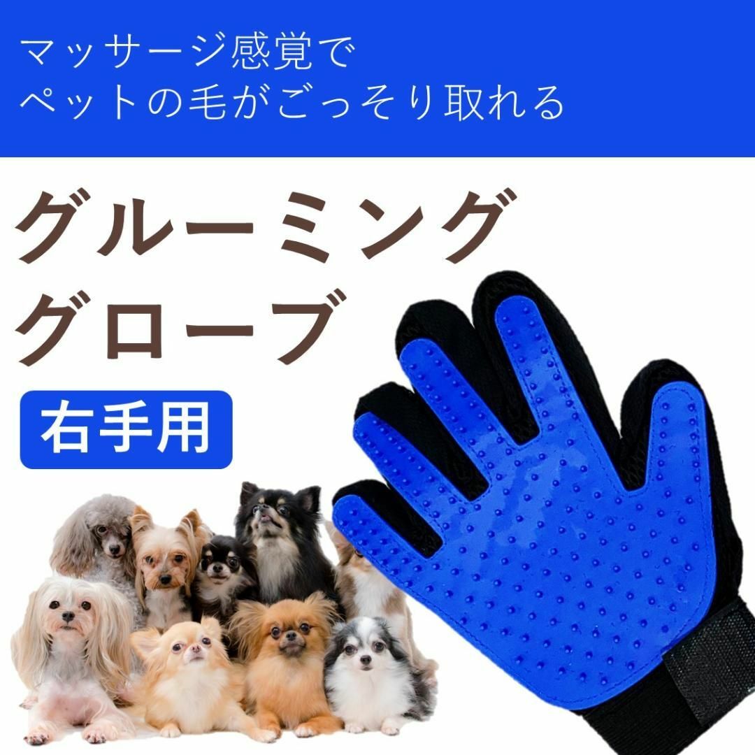 処分価格【３個セット】グルーミンググローブ右手袋　ブラシ　毛がとれる　犬・猫 その他のペット用品(犬)の商品写真