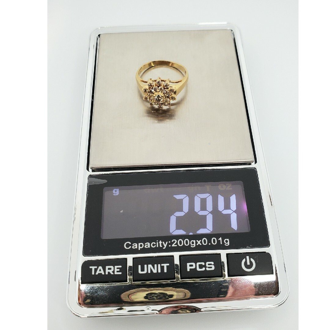 K18 YG 0.50ct ダイヤモンド フラワー リング 11号 約2.94g レディースのアクセサリー(リング(指輪))の商品写真