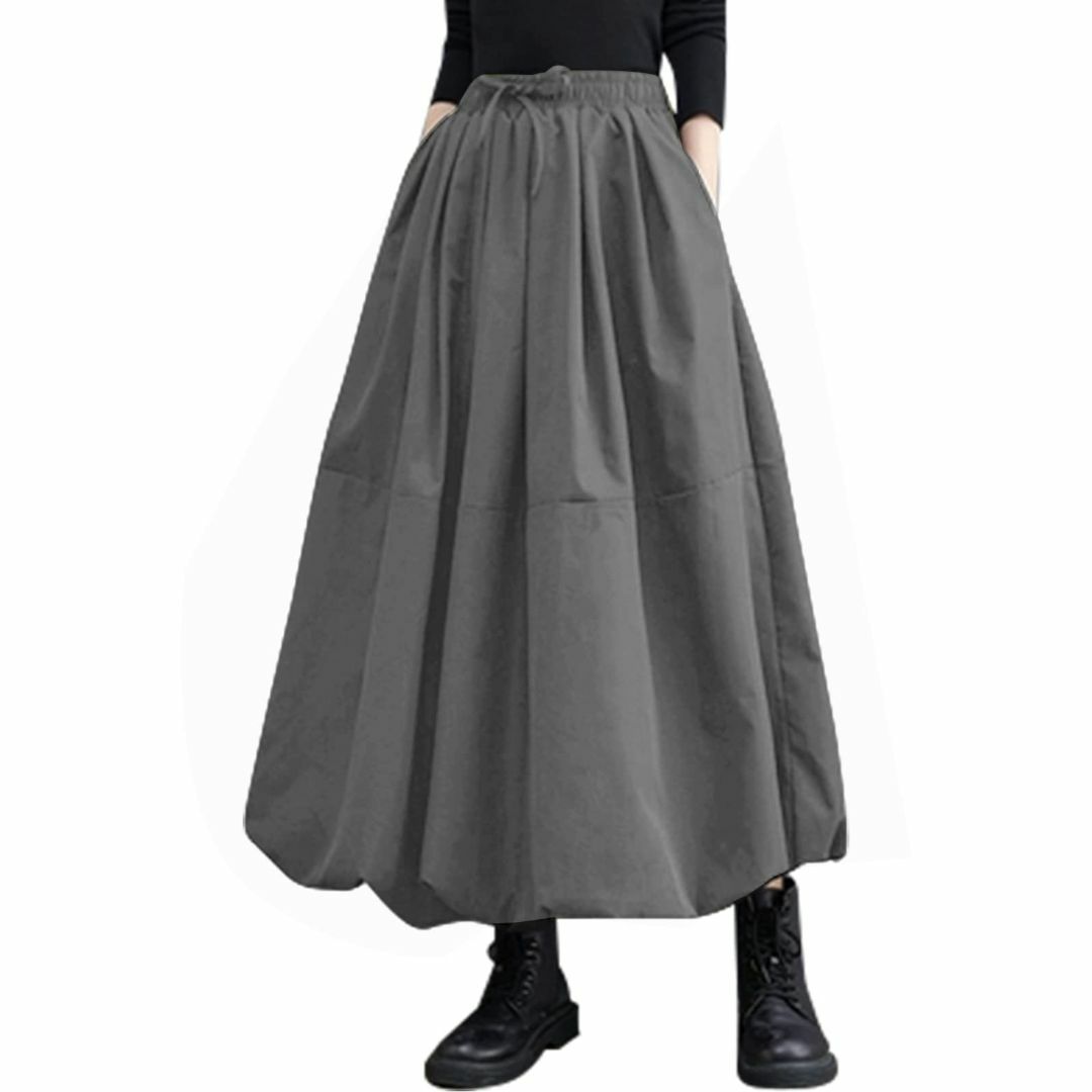 【色: グレー】[TeMibery Lyric] スカート レディース ロングス レディースのファッション小物(その他)の商品写真