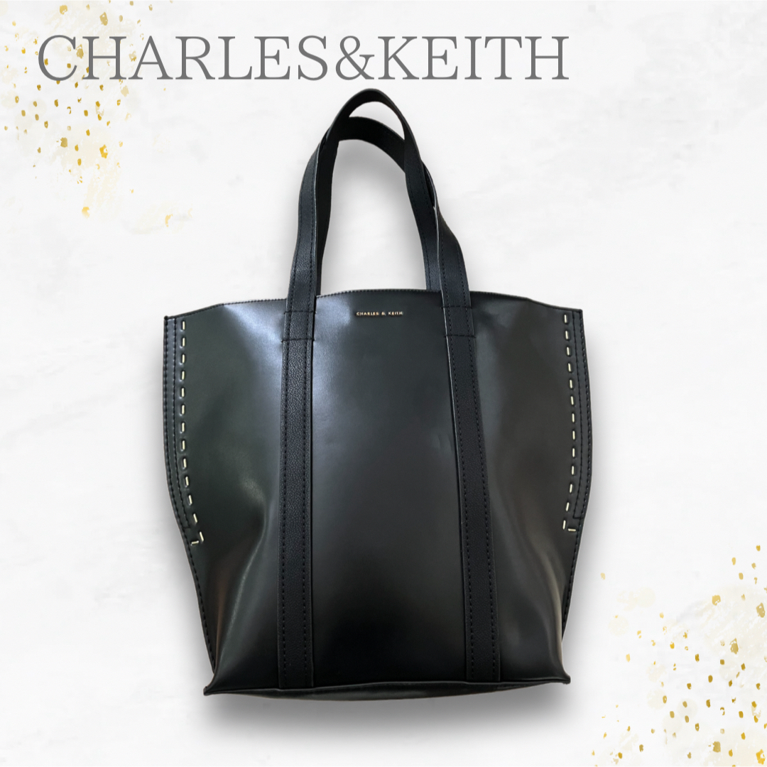 Charles and Keith(チャールズアンドキース)のCharles&Keith 　トートバッグ　ショルダーバッグ　ブラック　通勤通学 レディースのバッグ(トートバッグ)の商品写真