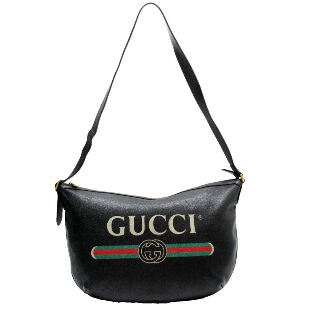 Gucci(グッチ)のグッチ GUCCI 斜め掛けショルダーバッグ レザー ブラック ゴールド メンズ 523588 送料無料【中古】 w0323i メンズのバッグ(ショルダーバッグ)の商品写真