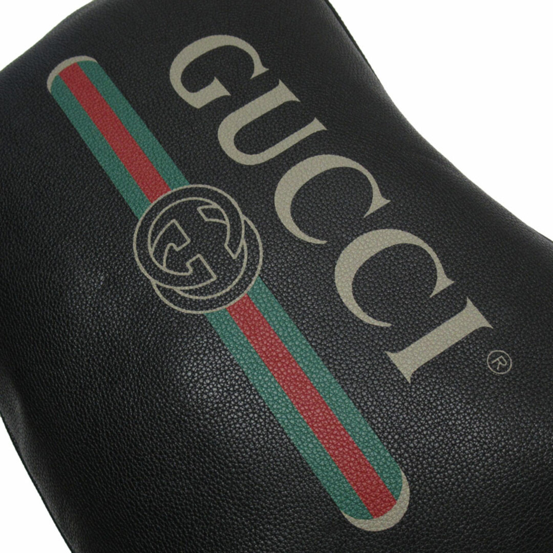 Gucci(グッチ)のグッチ GUCCI 斜め掛けショルダーバッグ レザー ブラック ゴールド メンズ 523588 送料無料【中古】 w0323i メンズのバッグ(ショルダーバッグ)の商品写真