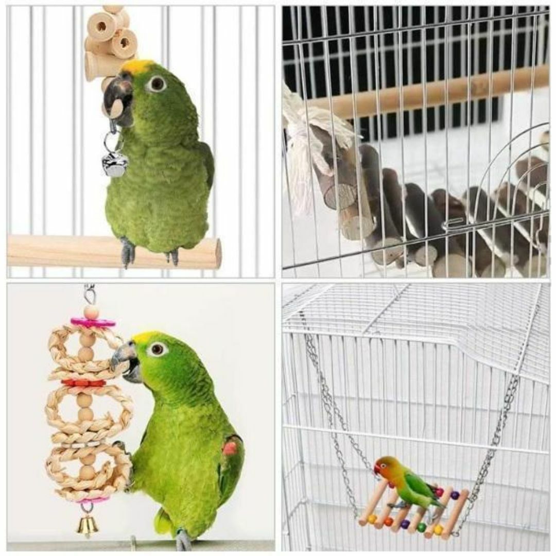 鳥のおもちゃ 8点セット インコ ストレス解消 運動不足 木製 おもちゃ ベル その他のペット用品(鳥)の商品写真