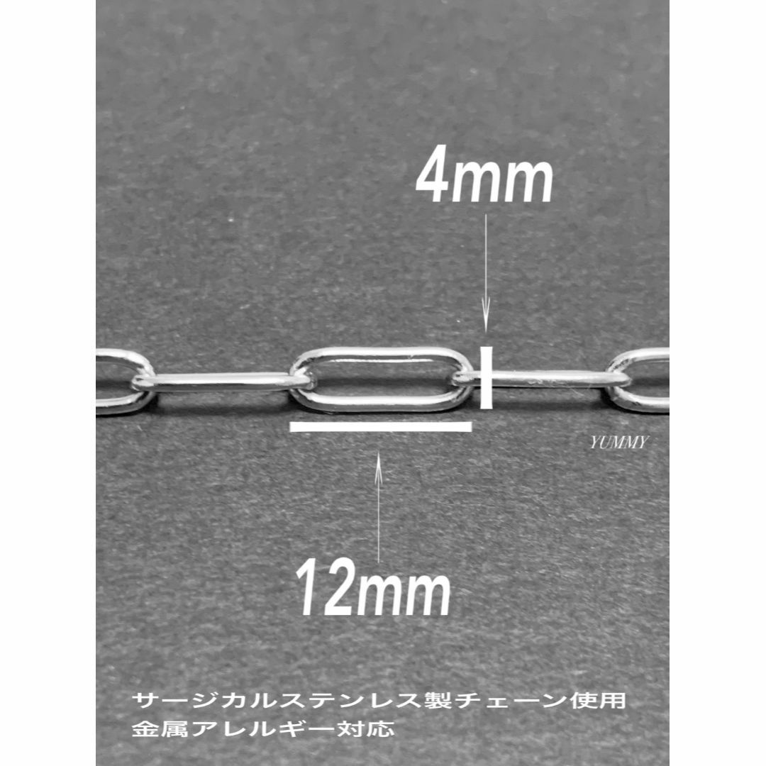 【クリップチェーンネックレス 4mm シルバー 50cm】ステンレス メンズのアクセサリー(ネックレス)の商品写真