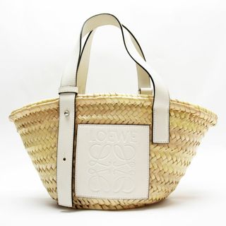 ロエベ LOEWE ハンドバッグ かごバッグ バスケットバッグ スモール ストロー/レザー ベージュ/オフホワイト レディース 送料無料【中古】 w0330a