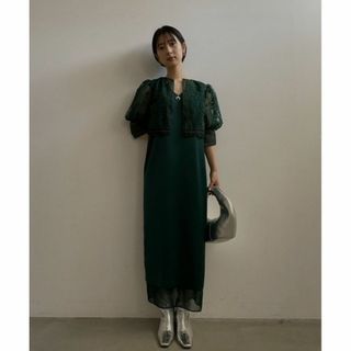 アメリヴィンテージ(Ameri VINTAGE)のAMERI  UND LACE BOLERO LAYERED DRESS(ロングワンピース/マキシワンピース)