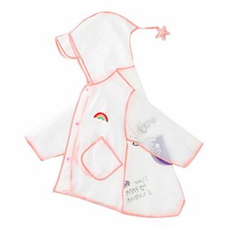 レインコート レインポンチョ キッズ 子供用 雨具 無色かわいい レイングッズ (その他)