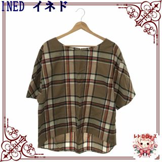 INED - INED イネド トップス Tシャツ お洒落 半袖 レディース チェック柄 15