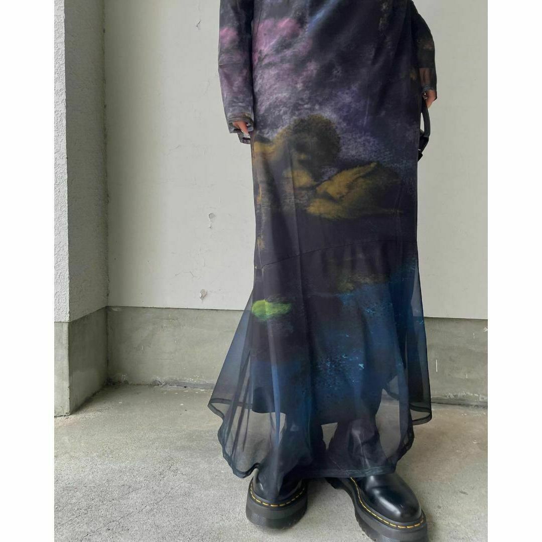 Ameri VINTAGE(アメリヴィンテージ)のAMERI NUANCE ART LAYERED SHEER DRESS223 レディースのワンピース(ロングワンピース/マキシワンピース)の商品写真