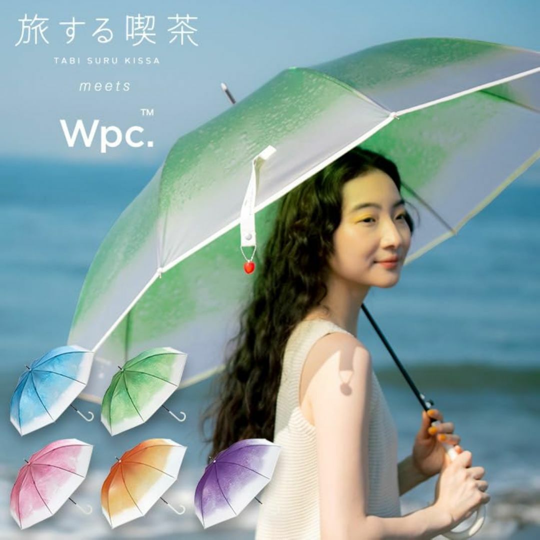 【色: ブルー】Wpc. 雨傘 [ビニール傘] 旅する喫茶×Wpc. クリームソ レディースのファッション小物(その他)の商品写真