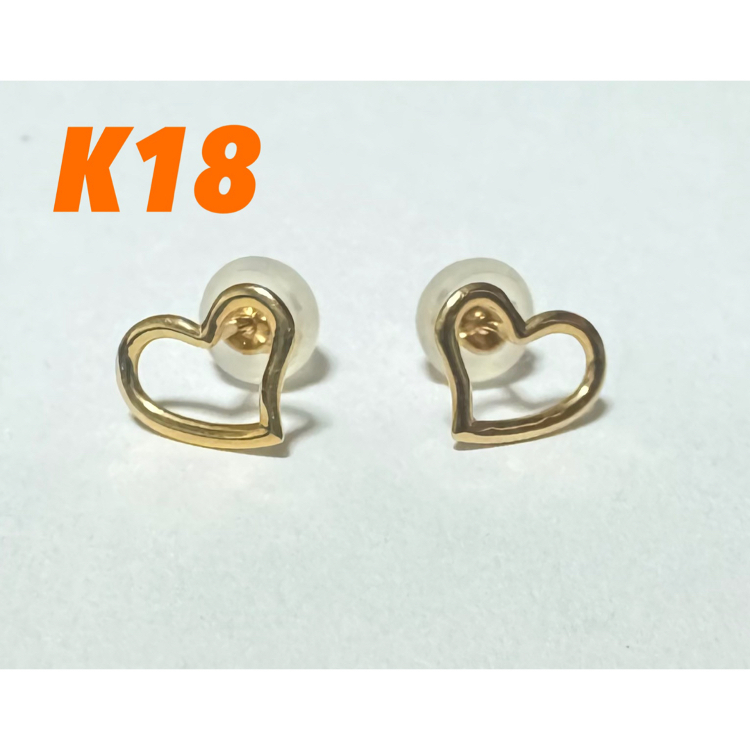 K18 ハートピアス レディースのアクセサリー(ピアス)の商品写真