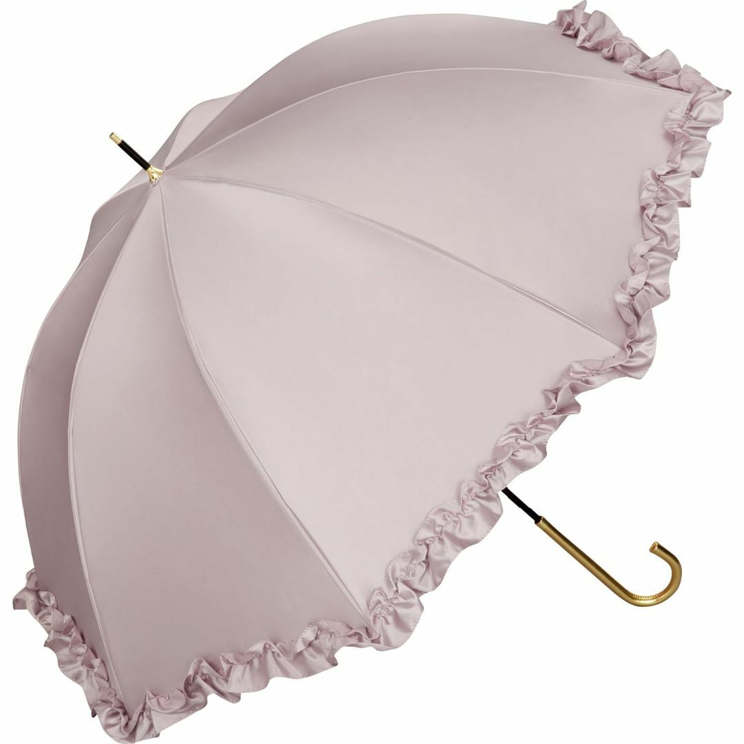 【色: ピンク】Wpc. 雨傘 サテンフリルアンブレラ ピンク 長傘 58cm  レディースのファッション小物(その他)の商品写真