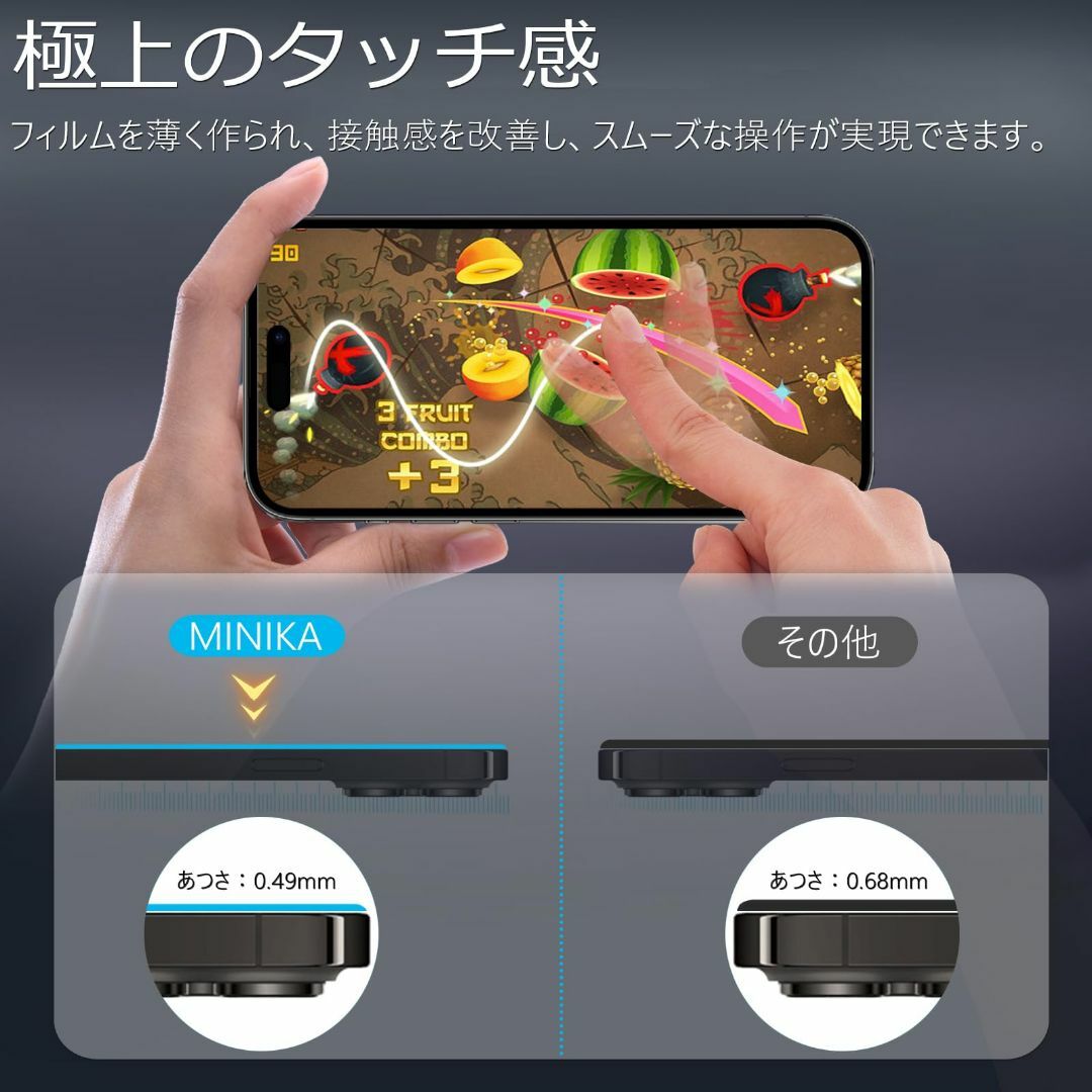 【サイズ:iPhone15Plus_色:360°覗き見防止-1枚セット】MINI スマホ/家電/カメラのスマホアクセサリー(その他)の商品写真