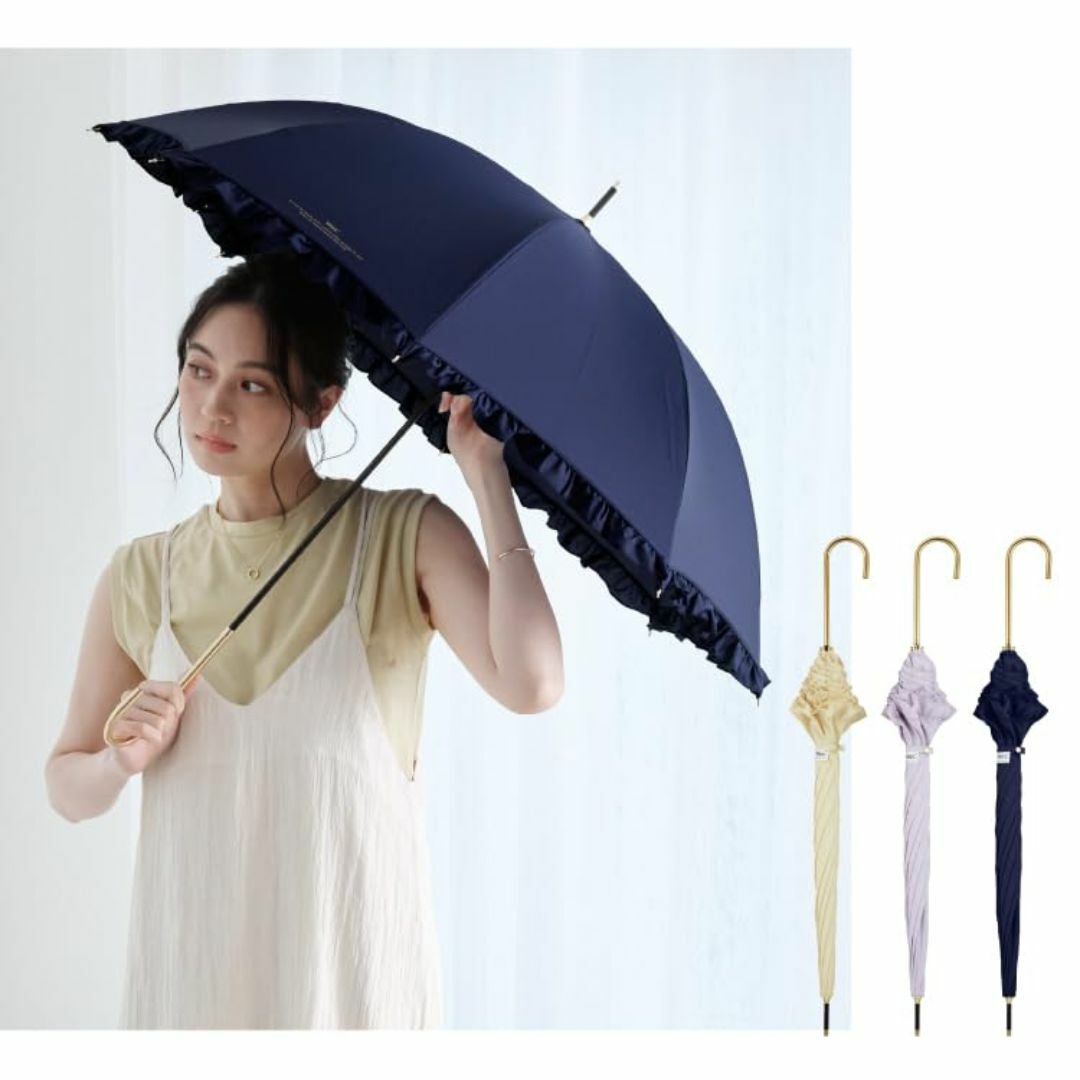 【色: ラベンダー】Wpc. 雨傘 フェミニンフリル ラベンダー 長傘 58cm レディースのファッション小物(その他)の商品写真