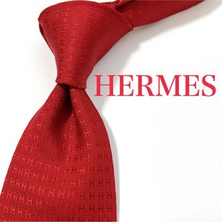 エルメス(Hermes)の美品 エルメス ネクタイ ハイブランド H柄 ファソネ 光沢 ロゴグラム 希少(ネクタイ)