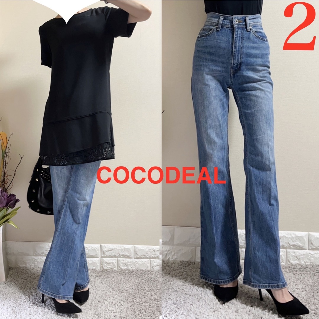 COCO DEAL(ココディール)のCOCODEAL ココディール　ハイウエスト　フレア　デニム　パンツ　2 SM レディースのパンツ(デニム/ジーンズ)の商品写真