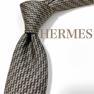 エルメス(Hermes)の美品 エルメス ネクタイ ハイブランド H柄 ファソネ ロゴグラム 細身 希少(ネクタイ)