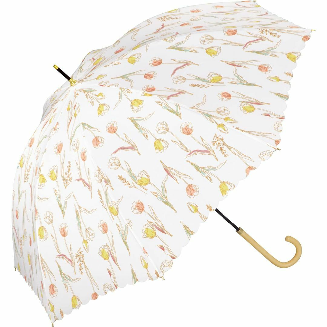 【色: オフ】Wpc. 雨傘 ヴィンテージチューリップ オフ 長傘 58cm レ レディースのファッション小物(その他)の商品写真