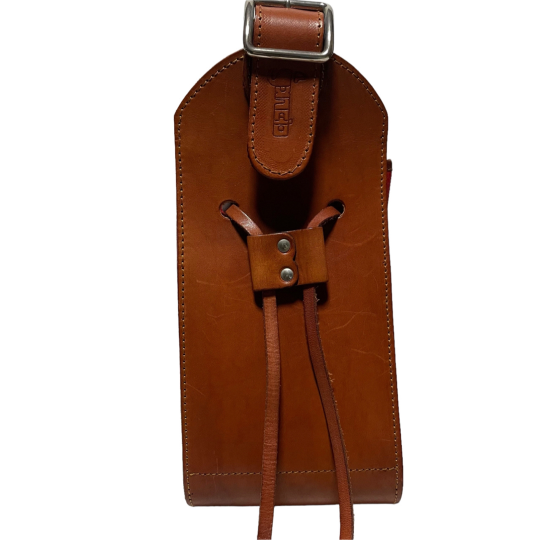 オールレザー ヌメ革 シュリンクレザー 巾着 ショルダーバッグ レディースのバッグ(ショルダーバッグ)の商品写真